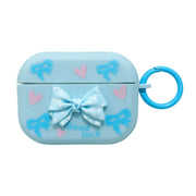 For AirPods Pro 3D Dot Bowknot Bluetooth Earphone Protective Case(Blue)