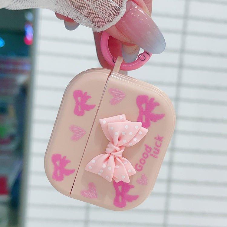 For AirPods Pro 3D Dot Bowknot Bluetooth Earphone Protective Case(Pink) - For AirPods Pro by PMC Jewellery | Online Shopping South Africa | PMC Jewellery | Buy Now Pay Later Mobicred