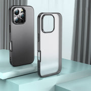 For iPhone 16 Pro Max Armor Clear TPU Hard PC Phone Case(Matte Black)