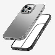 For iPhone 16 Pro Armor Clear TPU Hard PC Phone Case(Grey)