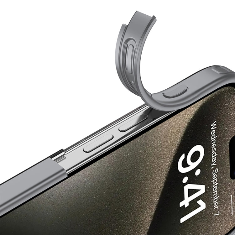 For iPhone 16 Pro Armor Clear TPU Hard PC Phone Case(Grey) - iPhone 16 Pro Cases by PMC TechLife | Online Shopping South Africa | PMC TechLife | Buy Now Pay Later Mobicred