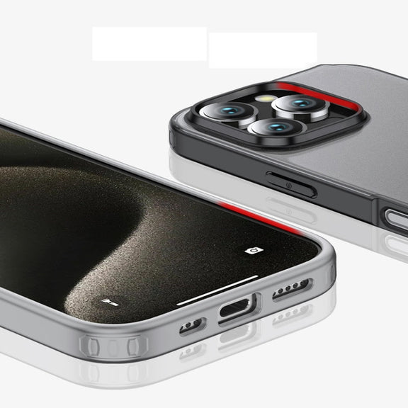 For iPhone 16 Pro Armor Clear TPU Hard PC Phone Case(Grey)