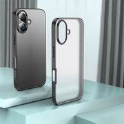 For iPhone 16 Plus Armor Clear TPU Hard PC Phone Case(Matte Black)