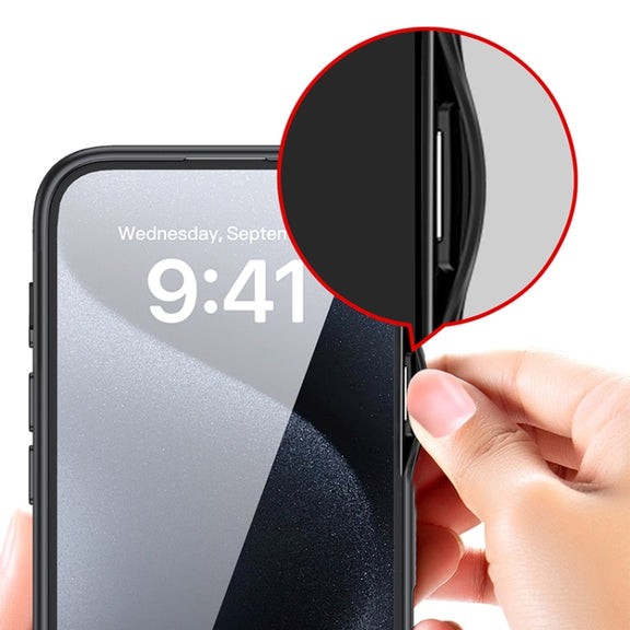 For iPhone 16 Plus Armor Clear TPU Hard PC Phone Case(Matte Black)