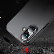 For iPhone 16 Plus Armor Clear TPU Hard PC Phone Case(Matte Black)