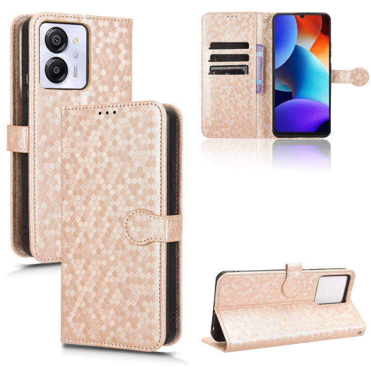 For Blackview Oscal Modern 8 / Color 8 Honeycomb Dot Texture Leather Phone Case(Gold) - More Brand by PMC TechLife | Online Shopping South Africa | PMC TechLife | Buy Now Pay Later Mobicred