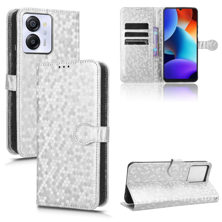 For Blackview Oscal Modern 8 / Color 8 Honeycomb Dot Texture Leather Phone Case(Silver) - More Brand by PMC TechLife | Online Shopping South Africa | PMC TechLife | Buy Now Pay Later Mobicred