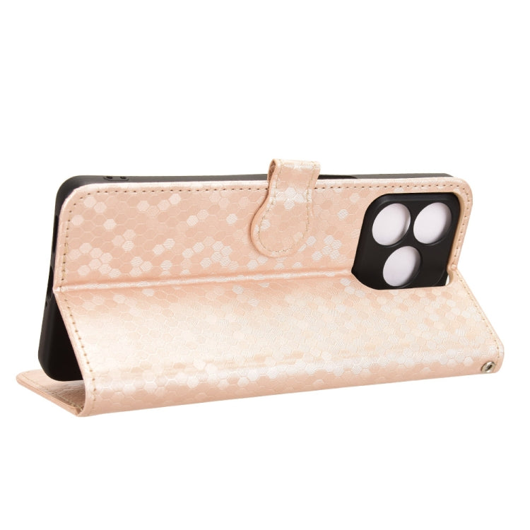 For Ulefone Note 18 Ultra Honeycomb Dot Texture Leather Phone Case(Gold)