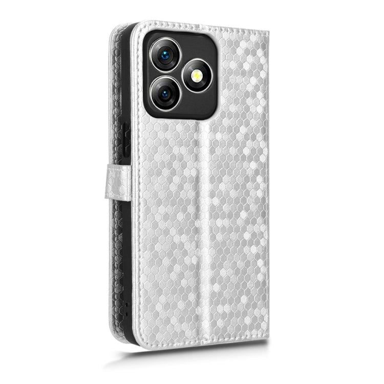 For Ulefone Note 18 Ultra Honeycomb Dot Texture Leather Phone Case(Silver)
