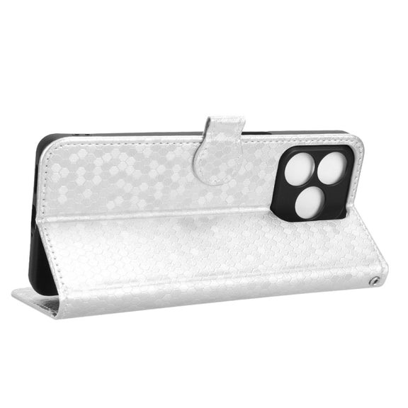 For Ulefone Note 18 Ultra Honeycomb Dot Texture Leather Phone Case(Silver)
