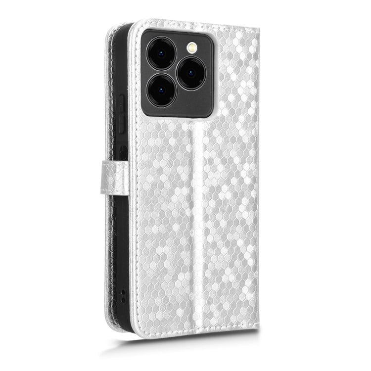 For Ulefone Note 20 Pro Honeycomb Dot Texture Leather Phone Case(Silver)