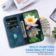 For Google Pixel 9 Pro Lotus Embossed Leather Phone Case(Dark Blue)