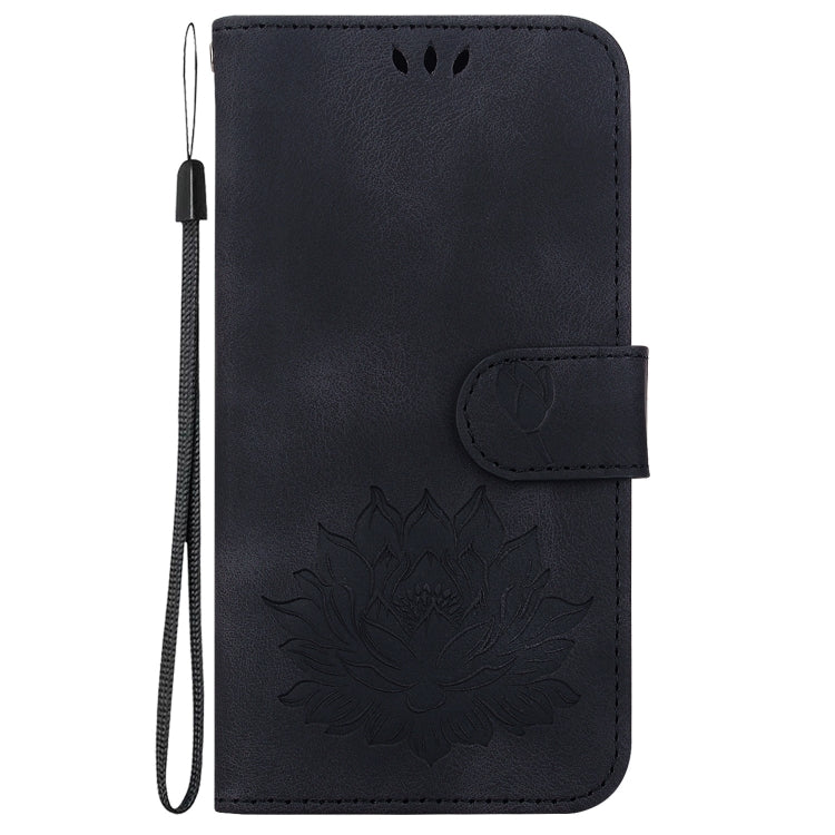 For Google Pixel 9 Pro Lotus Embossed Leather Phone Case(Black)