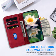 For Google Pixel 9 Lotus Embossed Leather Phone Case(Red)