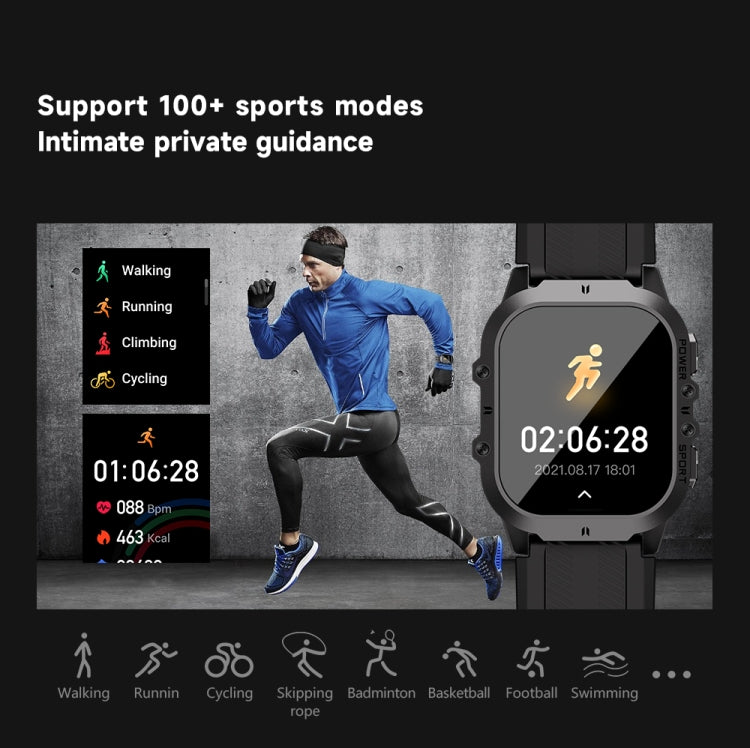 LEMFO C26 1.96 inch Sport Smart Watch, Support Bluetooth Call / Message Notification / Heart Rate / Blood Pressure Health Monitor(Orange)
