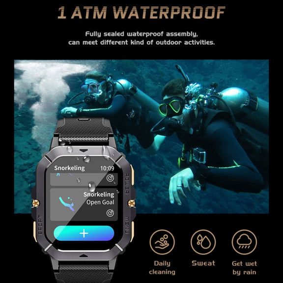 LEMFO C28 2.02 inch Sport Smart Watch, Support Bluetooth Call / Sleep / Blood Oxygen / Heart Rate / Blood Pressure Health Monitor(Green)