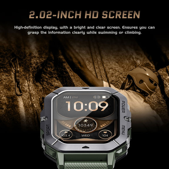 LEMFO C28 2.02 inch Sport Smart Watch, Support Bluetooth Call / Sleep / Blood Oxygen / Heart Rate / Blood Pressure Health Monitor(Green)