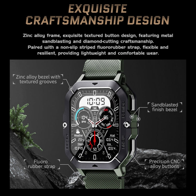 LEMFO C28 2.02 inch Sport Smart Watch, Support Bluetooth Call / Sleep / Blood Oxygen / Heart Rate / Blood Pressure Health Monitor(Green) - free shipping - PMC Jewellery - Order now!