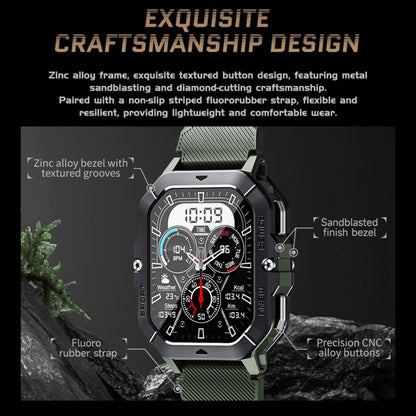 LEMFO C28 2.02 inch Sport Smart Watch, Support Bluetooth Call / Sleep / Blood Oxygen / Heart Rate / Blood Pressure Health Monitor(Green) - free shipping - PMC Jewellery - Order now!