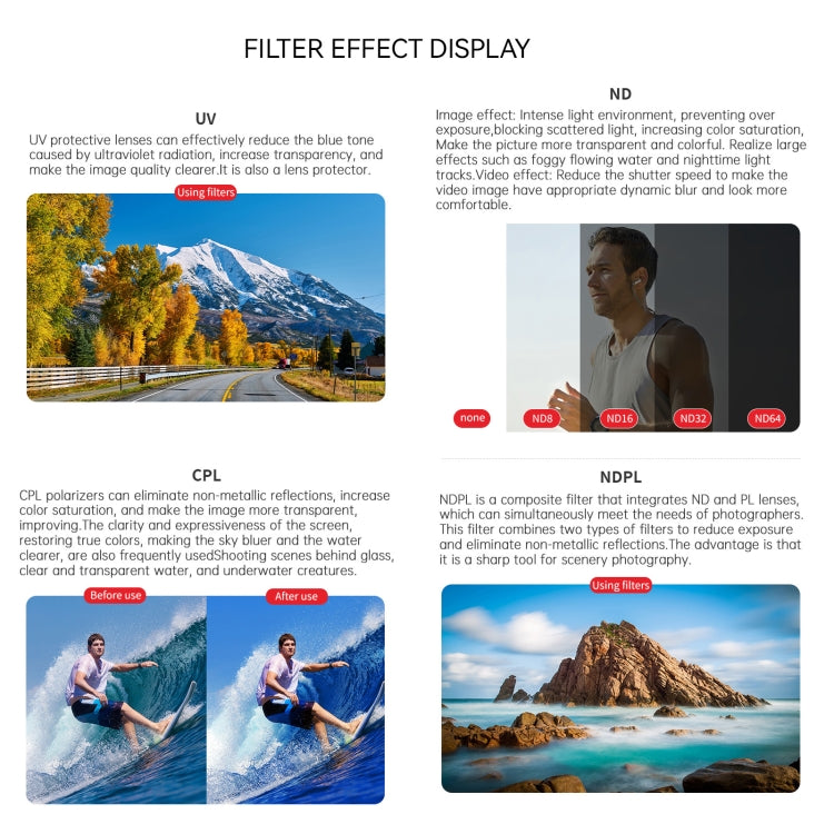 For Insta360 GO 3S JUNESTAR Camera Lens Filter, Filter:8 in 1 UV CPL ND NIGHT - free shipping - PMC TechLife - Order now!