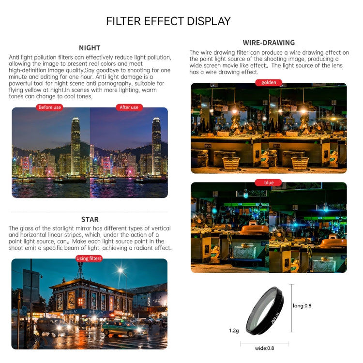 For Insta360 GO 3S JUNESTAR Camera Lens Filter, Filter:NIGHT