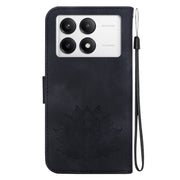 For Redmi K70 / K70 Pro Lotus Embossed Leather Phone Case(Black)