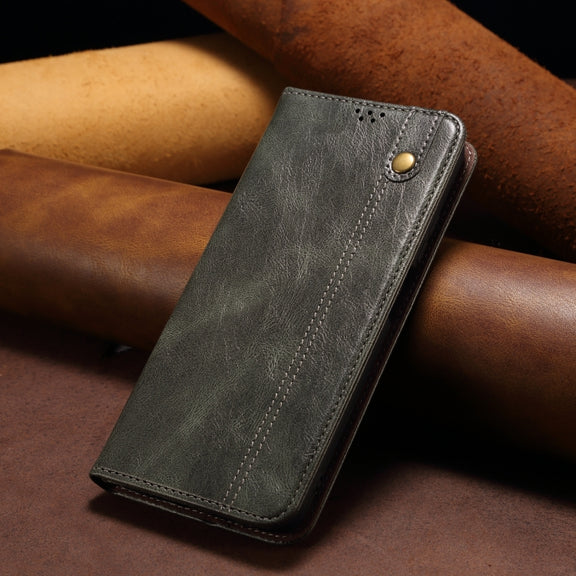 For Samsung Galaxy S25+ 5G Oil Wax Crazy Horse Texture Leather Phone Case(Green)