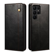 For Samsung Galaxy S25 Ultra 5G Oil Wax Crazy Horse Texture Leather Phone Case(Black)