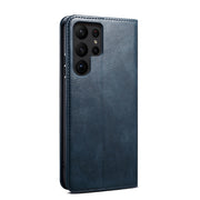 For Samsung Galaxy S25 Ultra 5G Oil Wax Crazy Horse Texture Leather Phone Case(Blue)