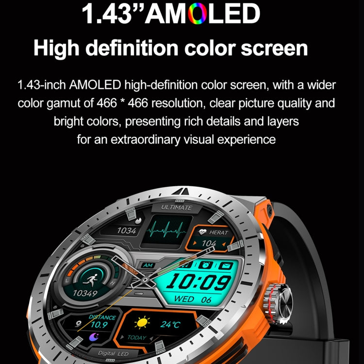 LEMFO HK52 1.43 inch BT5.3 IP68 Sport Smart Watch, Support Bluetooth Call / Message Notification / Heart Rate / Blood Pressure Health Monitor(Red) - free shipping - PMC TechLife - Order now!