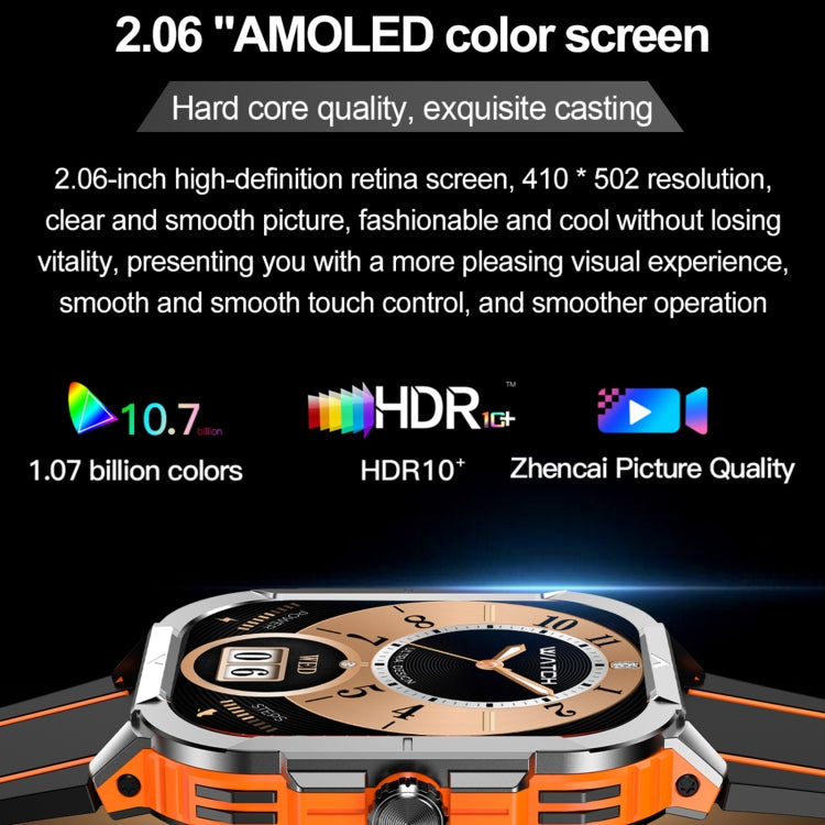 LEMFO HK56 2.06 inch BT5.3 IP68 Sport Smart Watch, Support Bluetooth Call / Message Notification / Heart Rate / Blood Pressure Health Monitor(Orange) - free shipping - PMC TechLife - Order now!