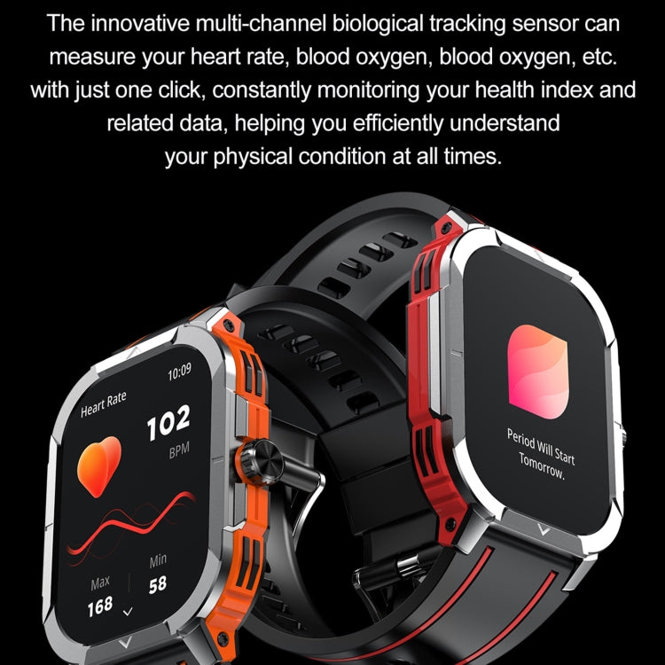 LEMFO HK56 2.06 inch BT5.3 IP68 Sport Smart Watch, Support Bluetooth Call / Message Notification / Heart Rate / Blood Pressure Health Monitor(Orange) - free shipping - PMC TechLife - Order now!