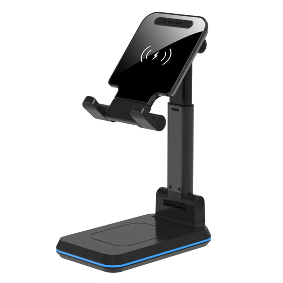T6 2 in 1 Portable Folding Stand Wireless Charging, Style:Single Charge(Black)