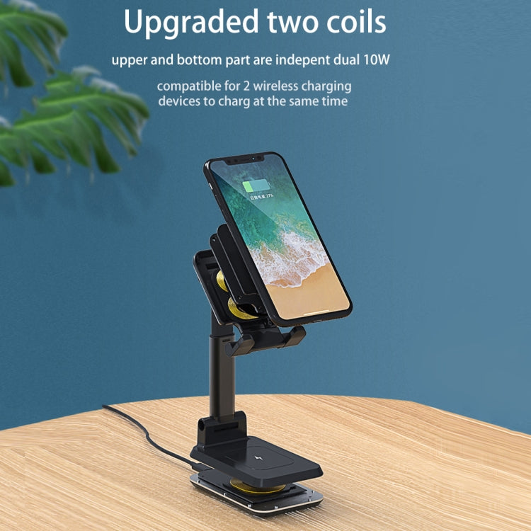 T6 2 in 1 Portable Folding Stand Wireless Charging, Style:Single Charge(Black) - Wireless Charger by PMC Jewellery | Online Shopping South Africa | PMC Jewellery | Buy Now Pay Later Mobicred