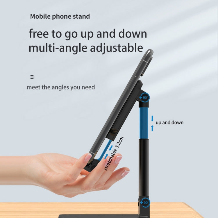 T6 2 in 1 Portable Folding Stand Wireless Charging, Style:Double Charge(Black)