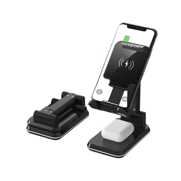 T6 2 in 1 Portable Folding Stand Wireless Charging, Style:Double Charge(White) - Wireless Charger by PMC Jewellery | Online Shopping South Africa | PMC Jewellery | Buy Now Pay Later Mobicred