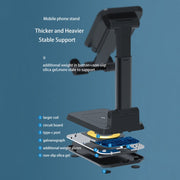 T6 2 in 1 Portable Folding Stand Wireless Charging, Style:Double Charge(White)
