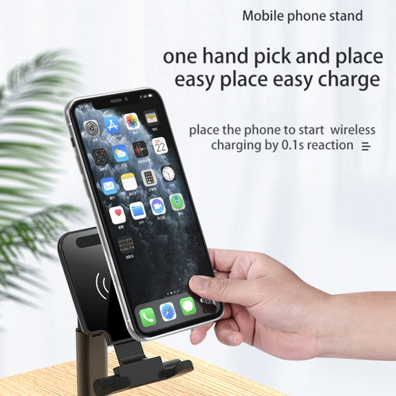 T6 2 in 1 Portable Folding Stand Wireless Charging, Style:Double Charge(White)