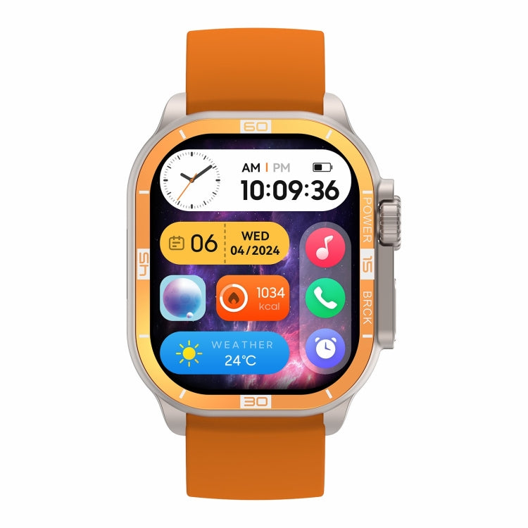 HK96S 2.06 inch BT5.3 IP68 Sport Smart Watch, Support Bluetooth Call / Sleep / Blood Oxygen / Heart Rate / Blood Pressure Health Monitor(Orange) - Smart Watches by PMC TechLife | Online Shopping South Africa | PMC TechLife | Buy Now Pay Later Mobicred