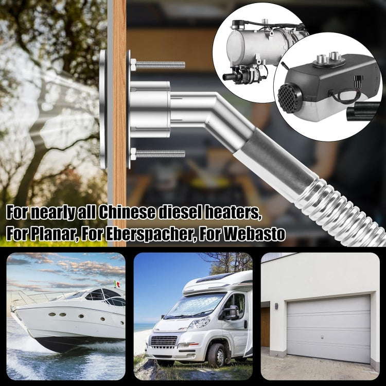 22mm Elbow Marine Parking Heater Stainless Steel Vent - Marine Accessories & Parts by PMC TechLife | Online Shopping South Africa | PMC TechLife | Buy Now Pay Later Mobicred