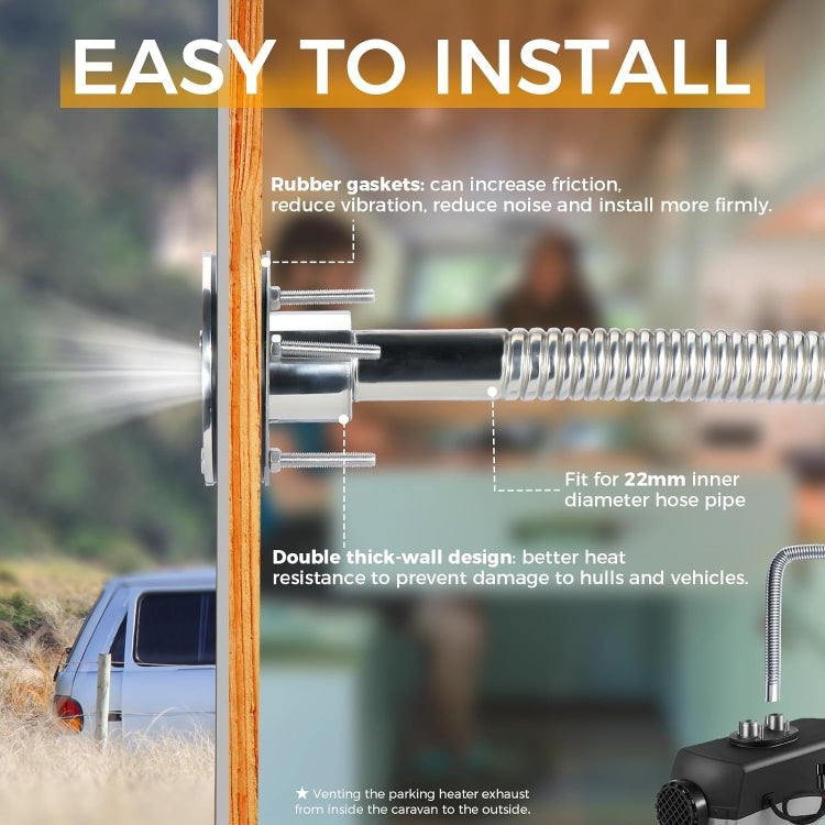 22mm Straight Marine Parking Heater Stainless Steel Vent - Marine Accessories & Parts by PMC TechLife | Online Shopping South Africa | PMC TechLife | Buy Now Pay Later Mobicred