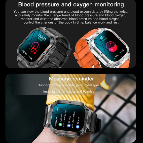 LEMFO K61 Pro 1.96 inch BT5.0 Sport Smart Watch, Support Bluetooth Call / Sleep / Blood Oxygen / Heart Rate / Blood Pressure Health Monitor(Black)