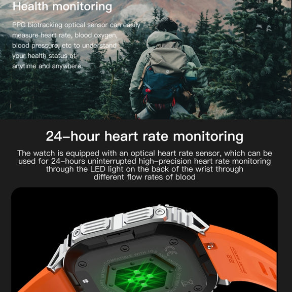 LEMFO K61 Pro 1.96 inch BT5.0 Sport Smart Watch, Support Bluetooth Call / Sleep / Blood Oxygen / Heart Rate / Blood Pressure Health Monitor(Black)