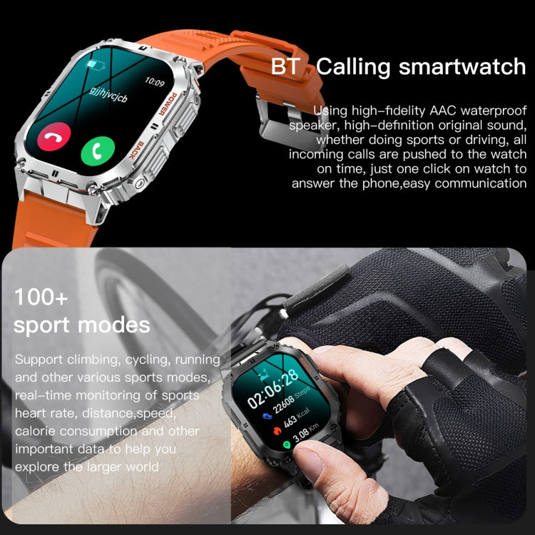 LEMFO K61 Pro 1.96 inch BT5.0 Sport Smart Watch, Support Bluetooth Call / Sleep / Blood Oxygen / Heart Rate / Blood Pressure Health Monitor(Orange) - free shipping - PMC TechLife - Order now!
