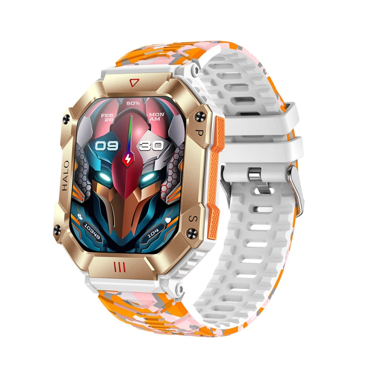 KR80 2.0 inch BT5.1 IP67 Sport Smart Watch, Support Bluetooth Call / Sleep / Blood Oxygen / Heart Rate / Blood Pressure Health Monitor(White+Camouflage) - Smart Watches by PMC TechLife | Online Shopping South Africa | PMC TechLife | Buy Now Pay Later Mobicred