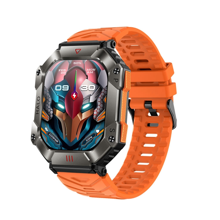 KR80 2.0 inch BT5.1 IP67 Sport Smart Watch, Support Bluetooth Call / Sleep / Blood Oxygen / Heart Rate / Blood Pressure Health Monitor(Black+Orange) - Smart Watches by PMC TechLife | Online Shopping South Africa | PMC TechLife | Buy Now Pay Later Mobicred