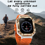 KR80 2.0 inch BT5.1 IP67 Sport Smart Watch, Support Bluetooth Call / Sleep / Blood Oxygen / Heart Rate / Blood Pressure Health Monitor(White+Camouflage)