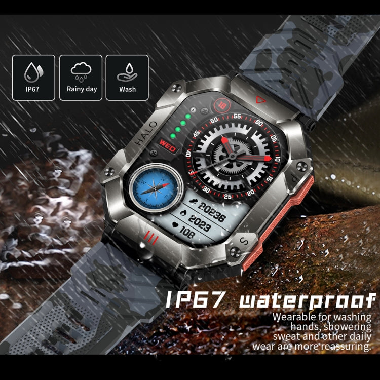KR80 2.0 inch BT5.1 IP67 Sport Smart Watch, Support Bluetooth Call / Sleep / Blood Oxygen / Heart Rate / Blood Pressure Health Monitor(White+Orange) - Smart Watches by PMC TechLife | Online Shopping South Africa | PMC TechLife | Buy Now Pay Later Mobicred
