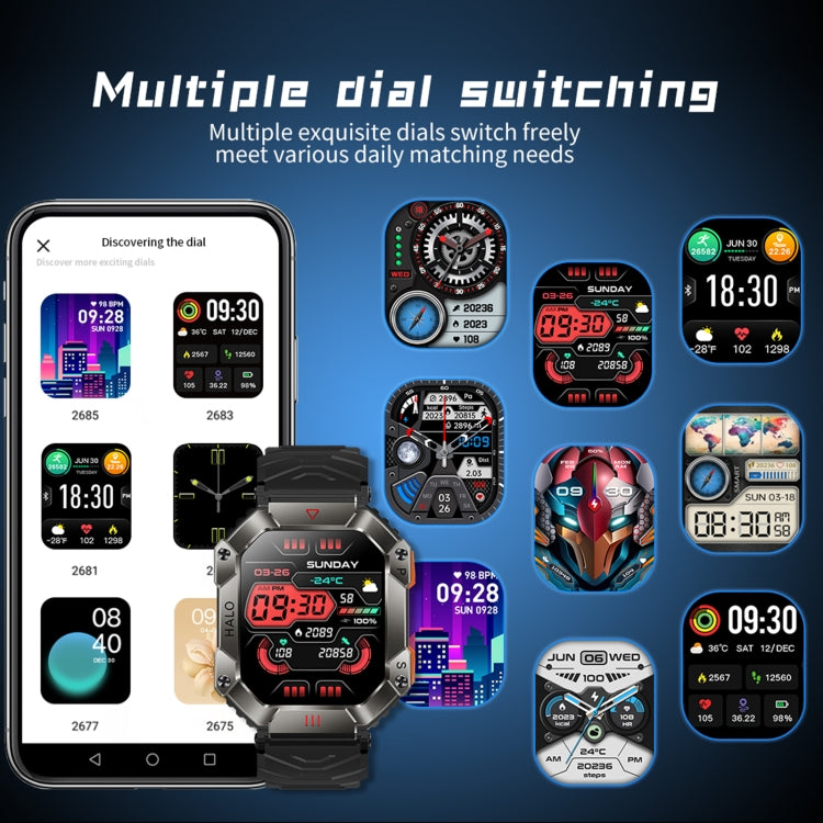 KR80 2.0 inch BT5.1 IP67 Sport Smart Watch, Support Bluetooth Call / Sleep / Blood Oxygen / Heart Rate / Blood Pressure Health Monitor(Black) - Smart Watches by PMC TechLife | Online Shopping South Africa | PMC TechLife | Buy Now Pay Later Mobicred