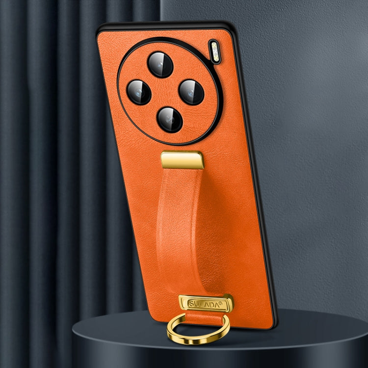 For vivo X100 SULADA PC + Leather Texture Skin Feel Shockproof Phone Case(Orange) - vivo Cases by SULADA | Online Shopping South Africa | PMC Jewellery | Buy Now Pay Later Mobicred